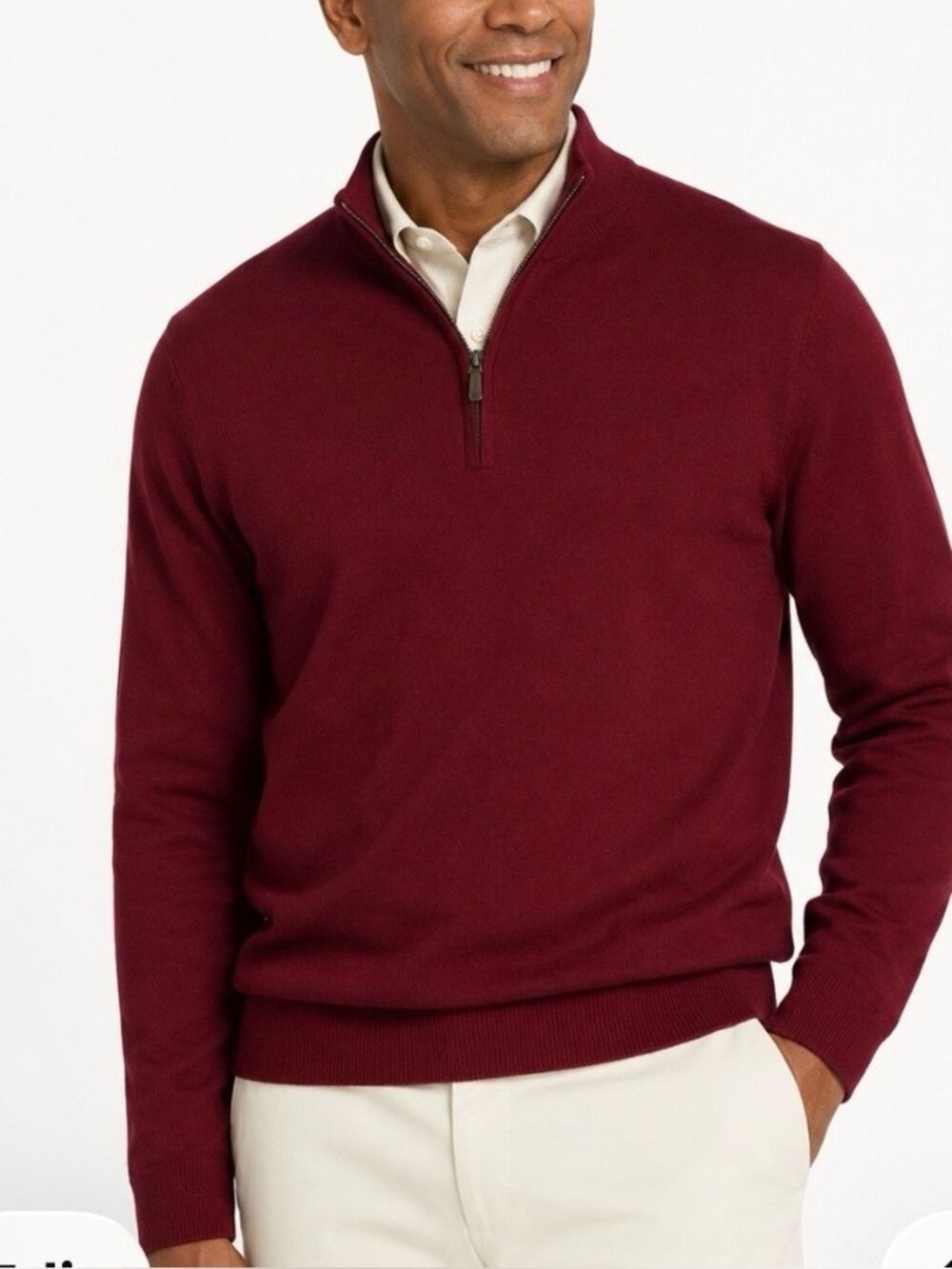 Jos. A. Bank Men's Burgundy Traveler Pima Cotton Sweater NEW WITH TAGS